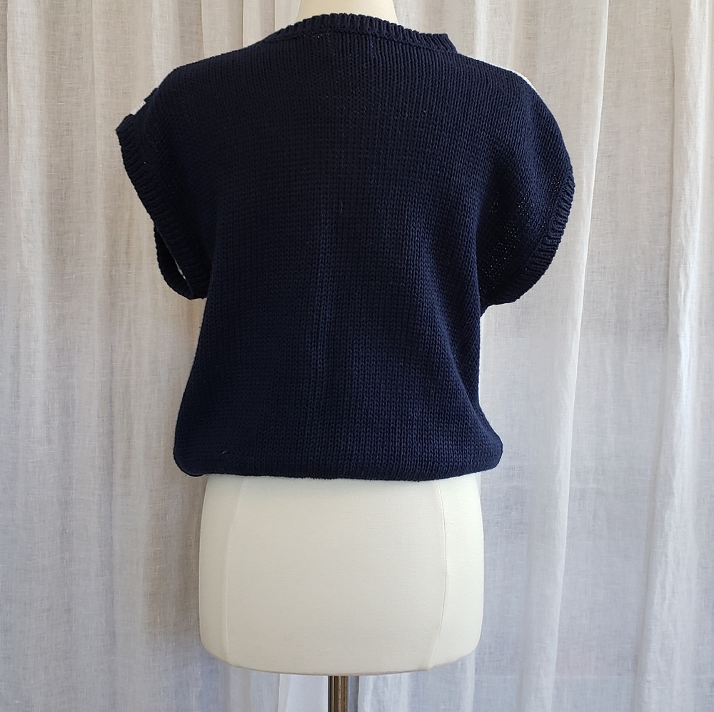 Vintage Navy and Pink Sweater top - Picture 3 of 4